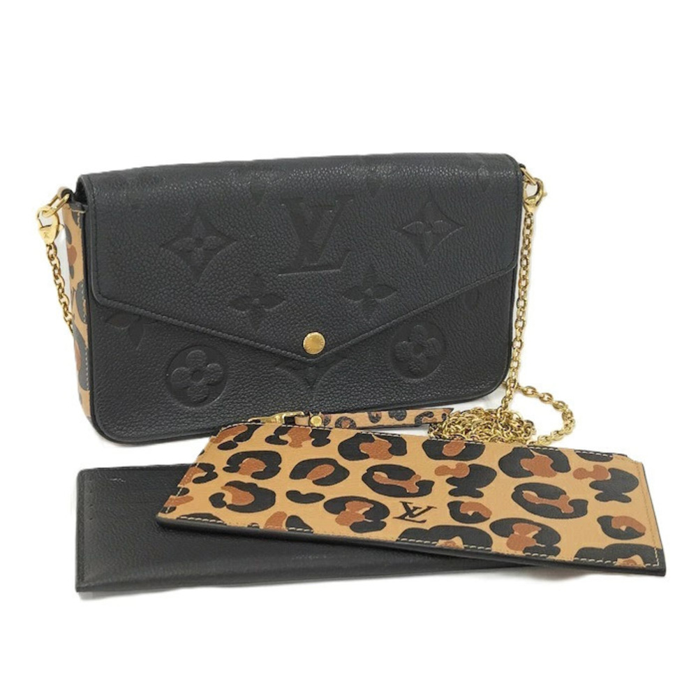 Louis Vuitton Pochette Felicie Wild Heart Shoulder Bag Monogram Empreinte Black